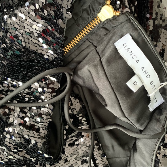 Black Sequence Midi Dress - Size 12 - Picture 5 of 5